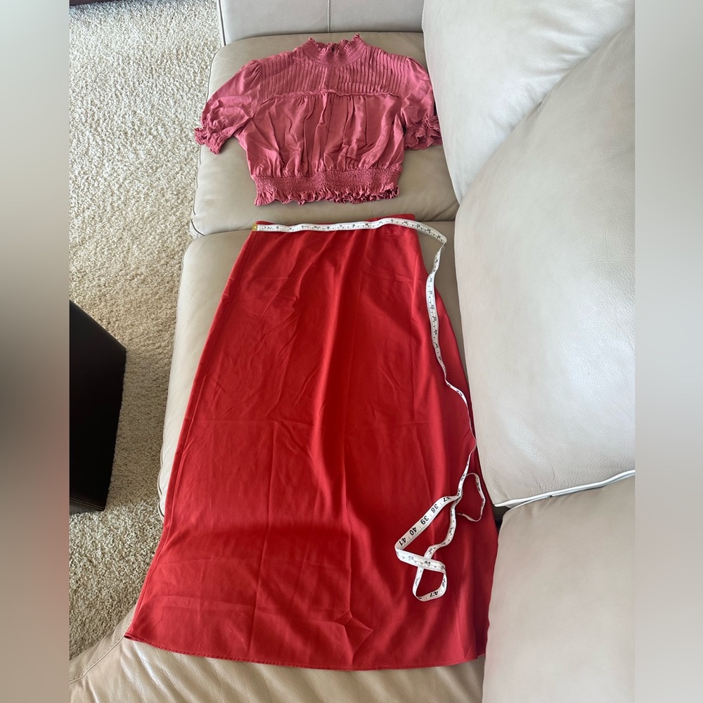 Forever 21 Red Maxi Wrap Skirt Casual